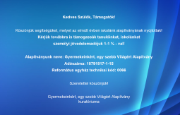 Adója 1%-val intézményünket is támogathatja